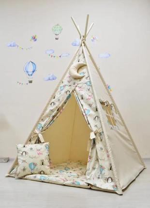 Wigwam baby "balloons", full kit, 110x110x180cm, beige, suspension month as a gift1 photo