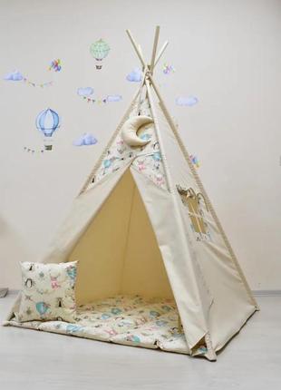 Wigwam baby "balloons", full kit, 110x110x180cm, beige, suspension month as a gift6 photo