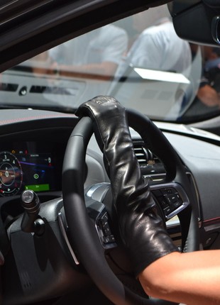Long leather gloves