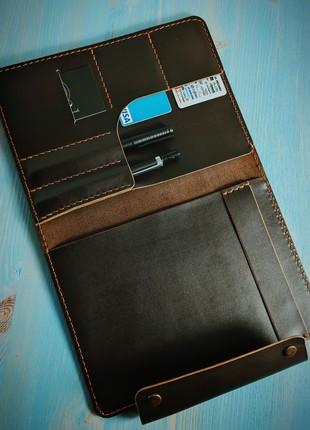 Leather business portfolio. A5 business organizer. Handmade.2 photo
