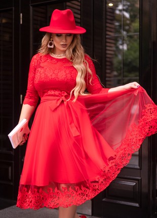 Red cocktail dress by Tanita-Romario4 photo