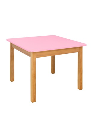 Children's table wooden 70x70 cm pink