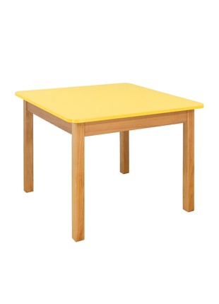 Children's table wooden60x60 cm yellow