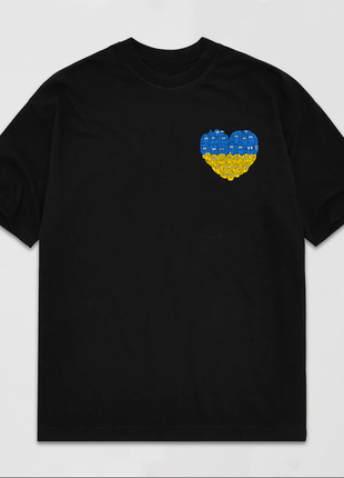 T-shirt ukrainian heart black2 photo