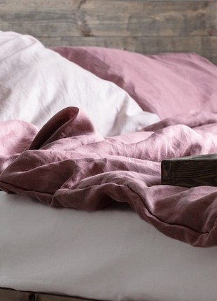 Linen bedding set ORCHID king size4 photo