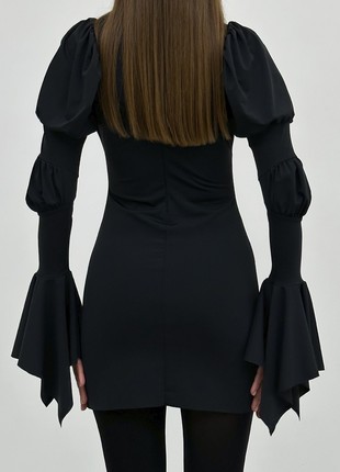 Black mini dress mistress sleeves6 photo