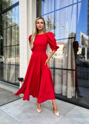 Red cocktail dress by Tanita-Romario