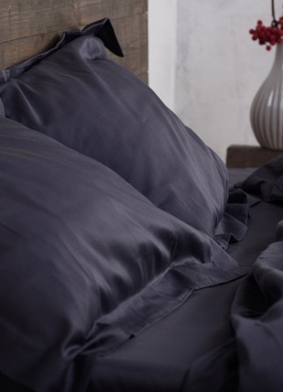 Satin pillowcases with sides DARK GRAY 50X70 (20"x28") 2pcs