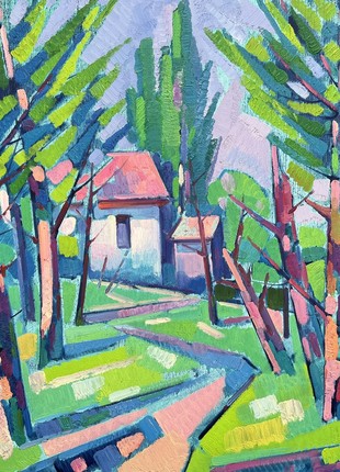 Abstract oil painting Spring day Peter Tovpev nDobr785