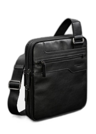 Men's leather messenger bag with 3 zippers BN-BAG-44-g