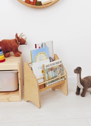 Wooden Montessori Bookshelf Natural2 photo