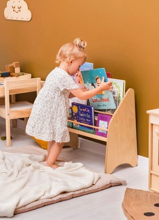 Wooden Montessori Bookshelf Natural5 photo