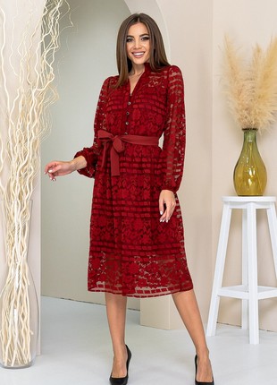 Casual burgundy dress by Tanita-Romario