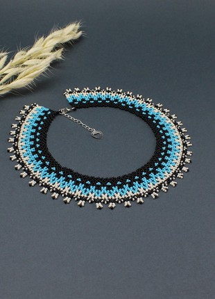 Seed bead collar necklace gift for mom4 photo