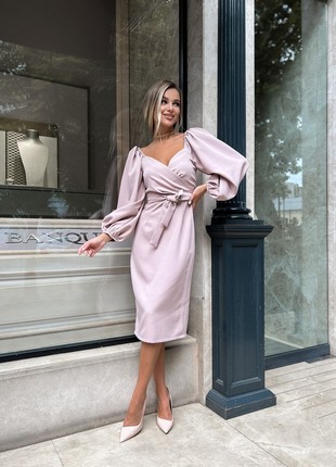Beige cocktail dress by Tanita-Romario5 photo