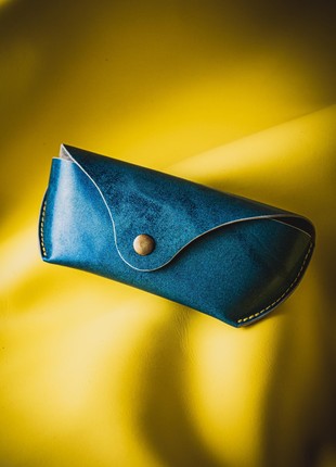 Blue Leather Sunglasses Case, Glasses Protection