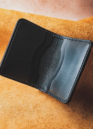 Handmade Punisher Black Leather Wallet,3 photo