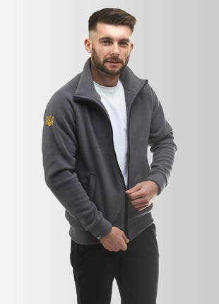Men's fleece jacket with Trident Synevyr 260 grey