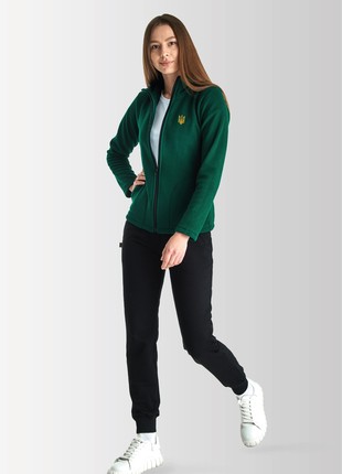 Women's green fleece jacket Vigo 200 with Trident