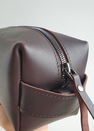 Mens Toiletry Bag, Personalized groomsmen gift, Dark Brown  Leather Toiletry Bag3 photo