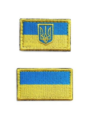 SET OF CHEVRONS ON VELCRO PATRIOTIC 2 PCS YELLOW/BLUE