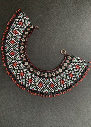 Peasant Ukrainian jewelry, folk necklace made of handmade beads, ethnic folk jewelry3 photo