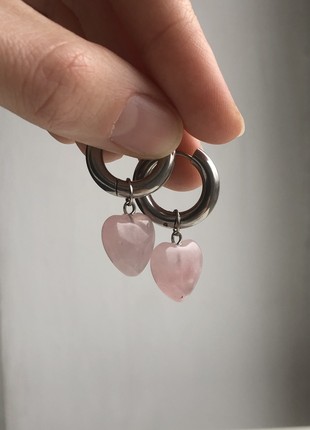 QUARTZ HEART EARRINGS2 photo