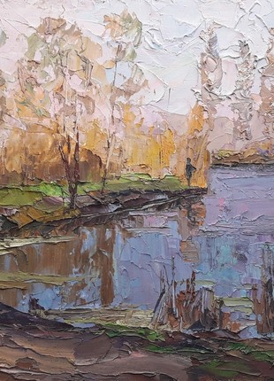 Oil painting Autumn on the lake Serdyuk Boris Petrovich nSerb366