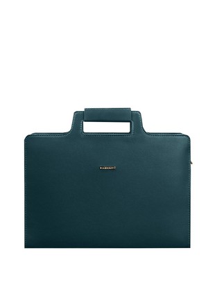Leather Laptop bag green BN-BAG-36-malachite4 photo