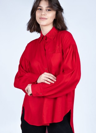 Woman's blouse red 168-21/003 photo