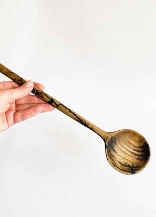 Salad bowl and spoon set handmade, wooden bowl, wooden spoons4 photo