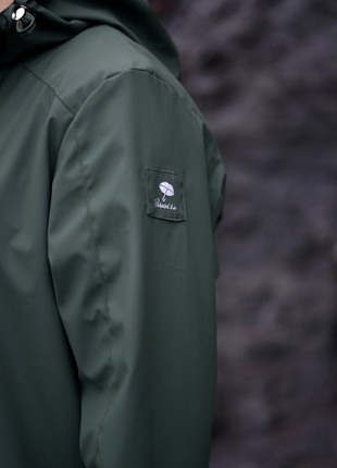 Khaki Green Men's raincoat, waterproof and windproof jacket for men2 photo