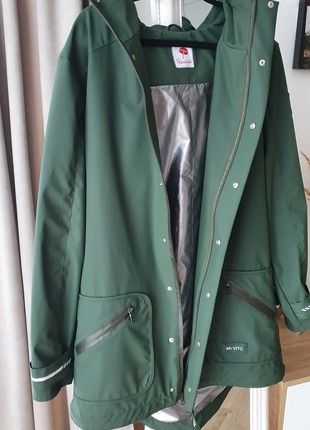 Khaki Green Men's raincoat, waterproof and windproof jacket for men5 photo