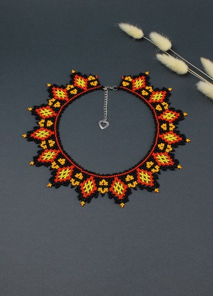 Black and red beaded necklace
