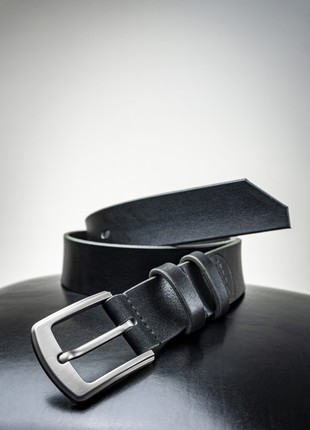 Black Leather Belt for Man4 photo