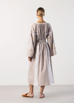 Embroidered dress in delicate beige Zozulya3 photo