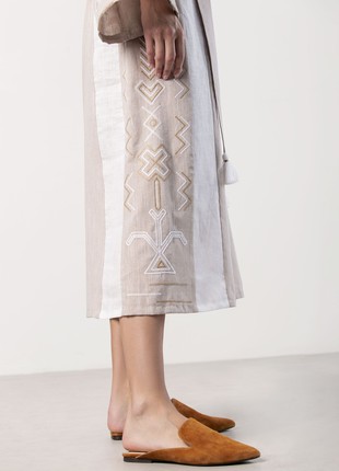 Embroidered dress in delicate beige Zozulya4 photo