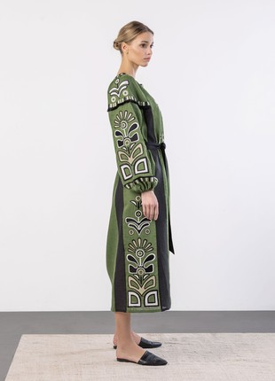 Green dress with black applique and embroidery VILHA4 photo