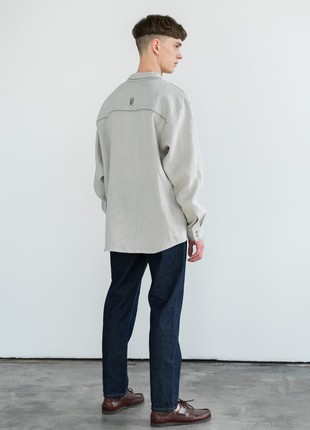 Linen button-down shirt with embroidery Pastukh8 photo