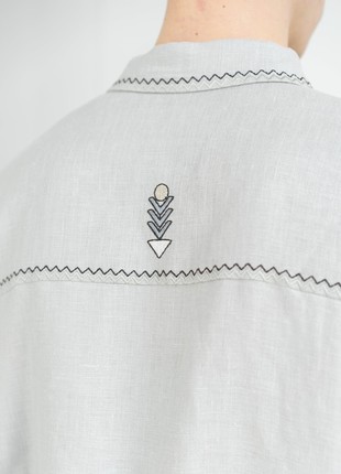 Linen button-down shirt with embroidery Pastukh7 photo