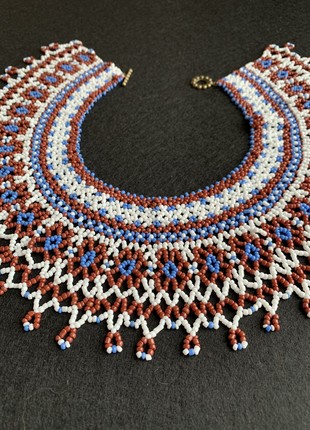 Silyanka Ukrainian folk jewelry, unique necklace made of beads, original handmade necklace2 photo