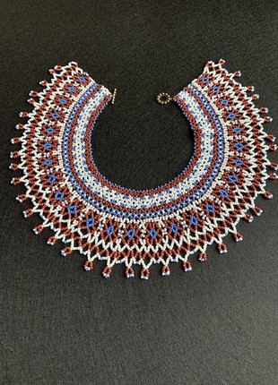 Silyanka Ukrainian folk jewelry, unique necklace made of beads, original handmade necklace3 photo