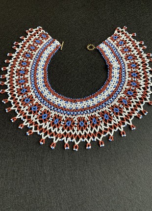 Silyanka Ukrainian folk jewelry, unique necklace made of beads, original handmade necklace1 photo