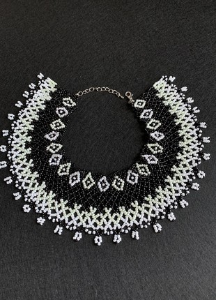 Peasant Ukrainian jewelry, folk necklace made of handmade beads, ethnic folk jewelry6 photo