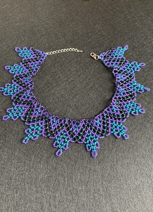 Necklace made of handmade beads,7 photo