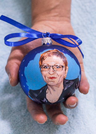 Personalized Blue Gift Ornament, Custom Portrait From Photo – One person2 photo