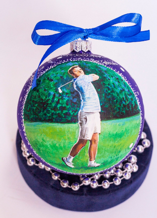 Personalized Blue Gift Ornament, Custom Picture From Photo – One person5 photo