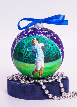 Personalized Blue Gift Ornament, Custom Picture From Photo – One person6 photo