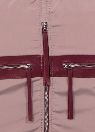 Leather Garment Bag for Travel Hanging Personalized Garment Bag Lavander+Dark Red6 photo