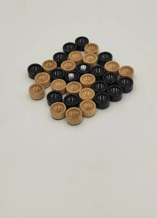 Chips for backgammon 30x12 made of maple wood3 photo